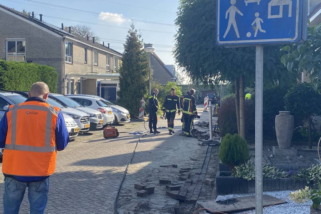 Gaslek ontstaan tijdens werkzaamheden