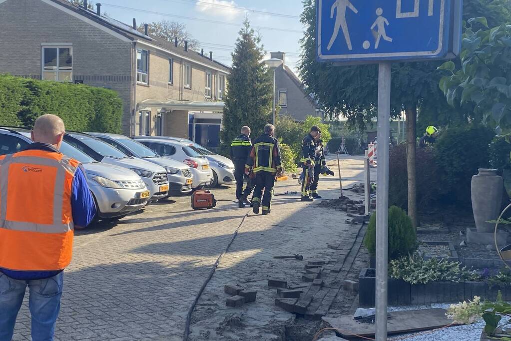 Gaslek ontstaan tijdens werkzaamheden