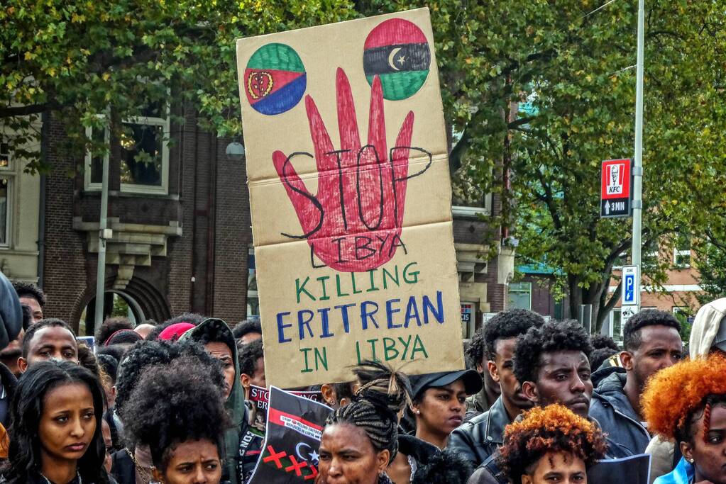 Eritreeërs demonstreren tegen Libië