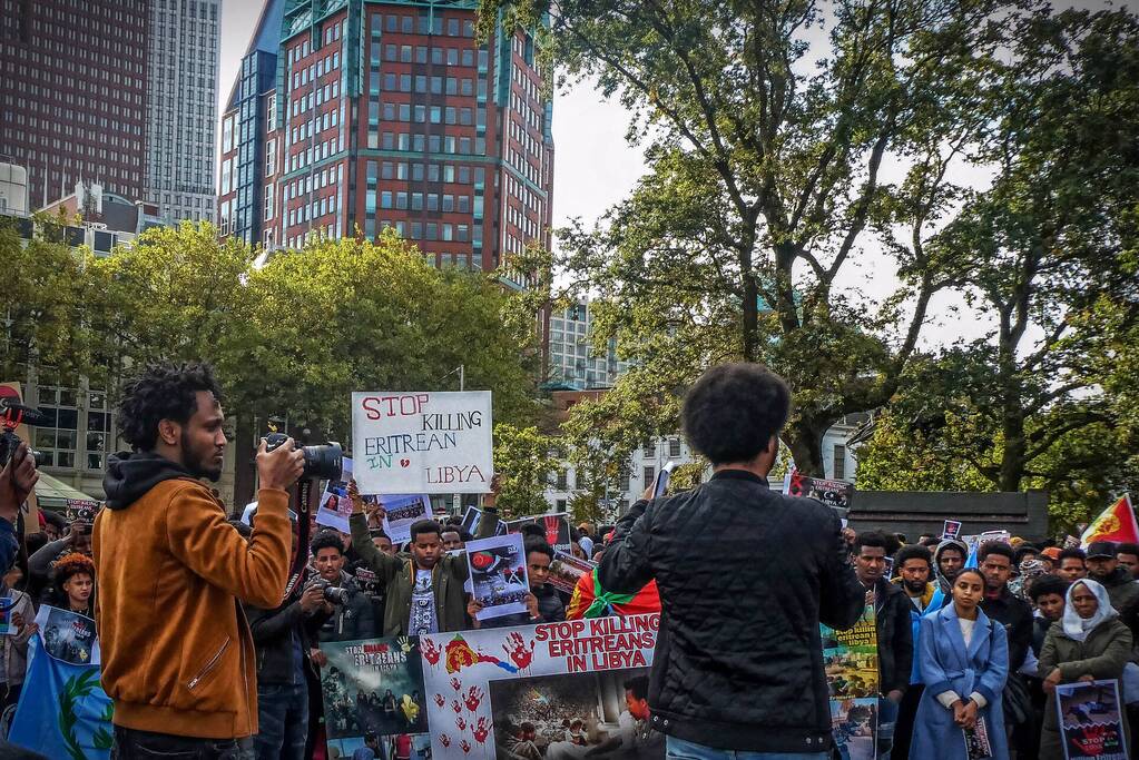 Eritreeërs demonstreren tegen Libië