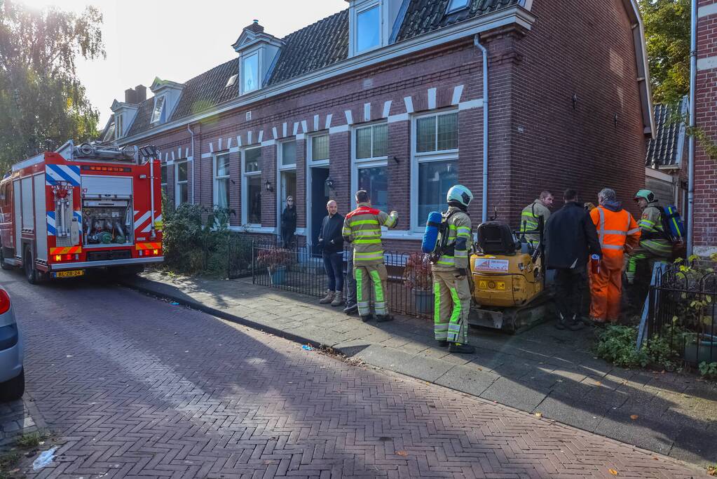 Lekkage in gasleiding bij graafwerkzaamheden