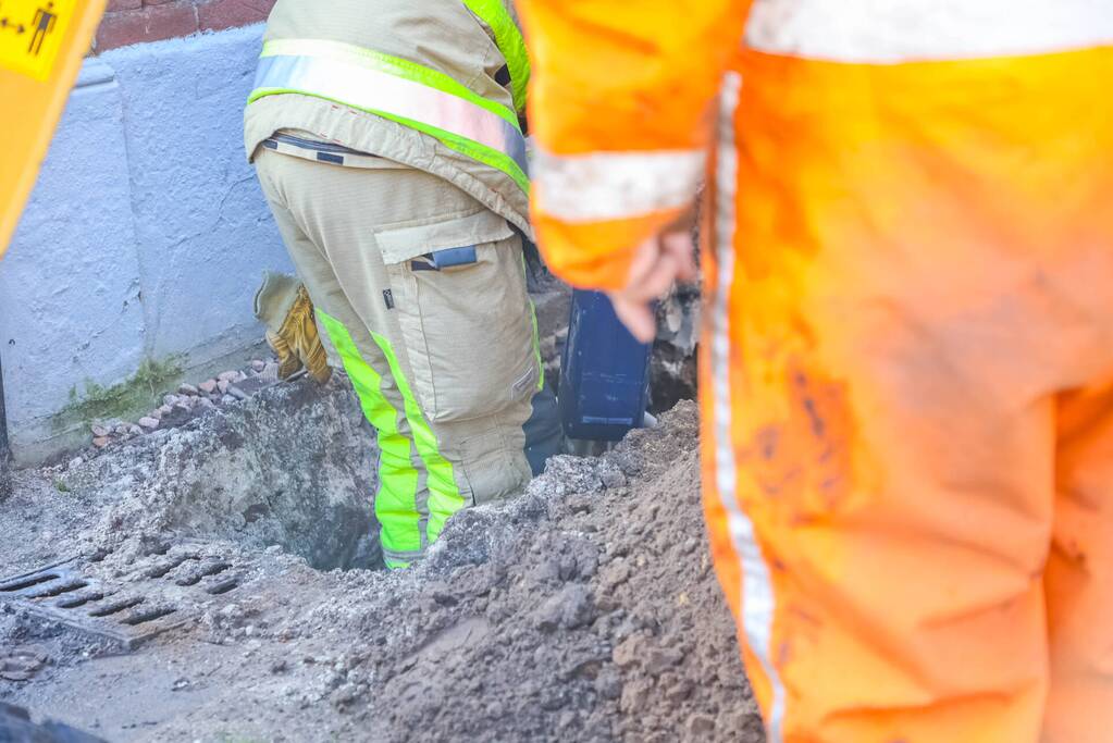 Lekkage in gasleiding bij graafwerkzaamheden