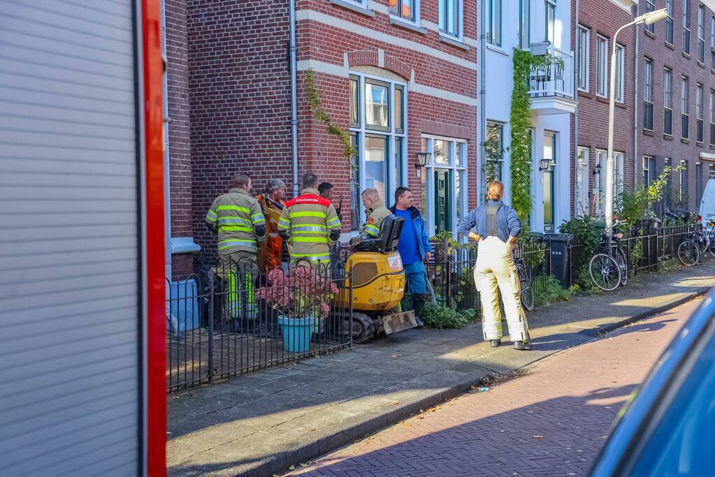 Lekkage in gasleiding bij graafwerkzaamheden
