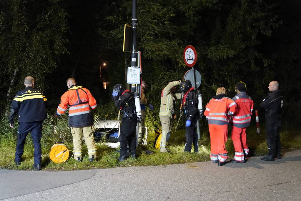 Personenauto belandt in sloot