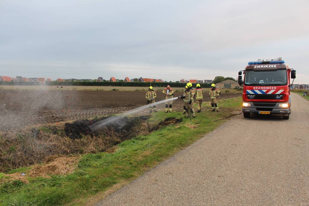 Stuk berm in brand door brandstichting