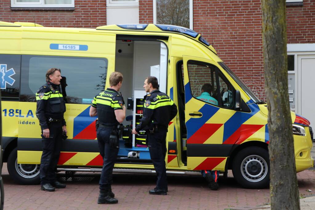 Persoon springt van balkon af in sloot