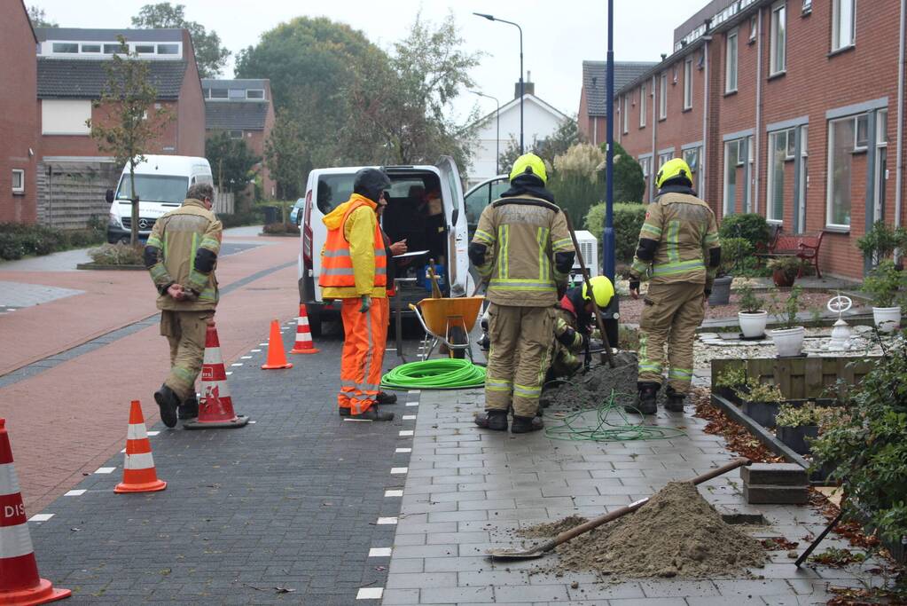 Gaslekkage ontstaan tijdens graafwerkzaamheden