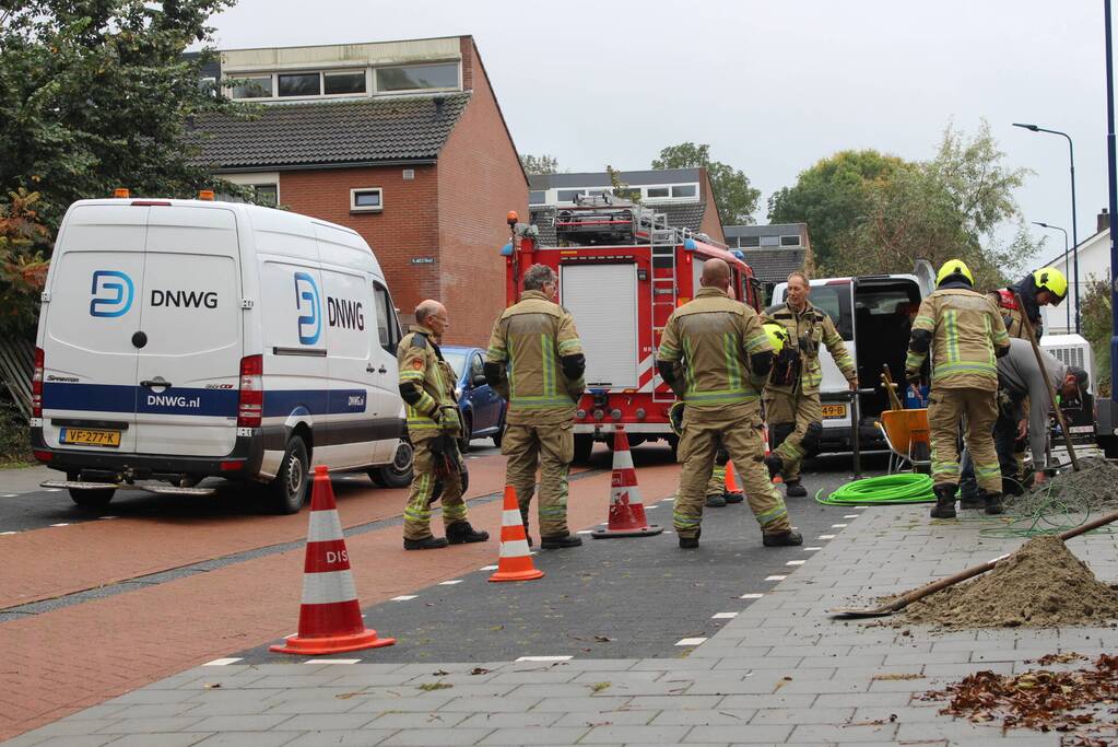 Gaslekkage ontstaan tijdens graafwerkzaamheden