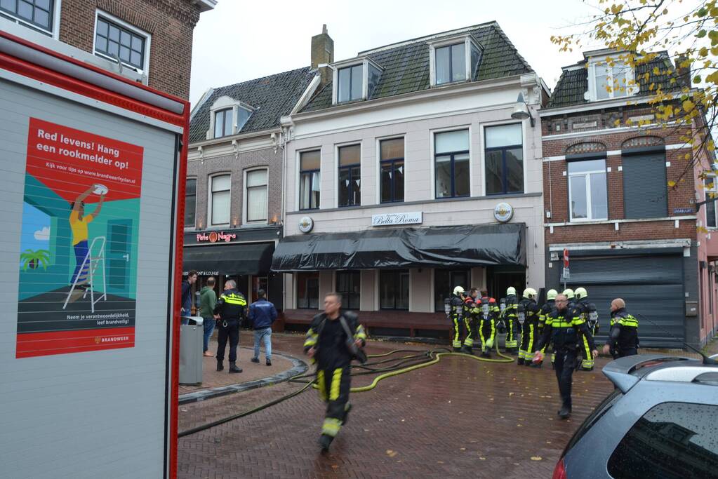 Brand in pand van restaurant Bella Roma
