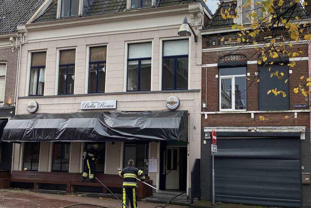 Brand in pand van restaurant Bella Roma