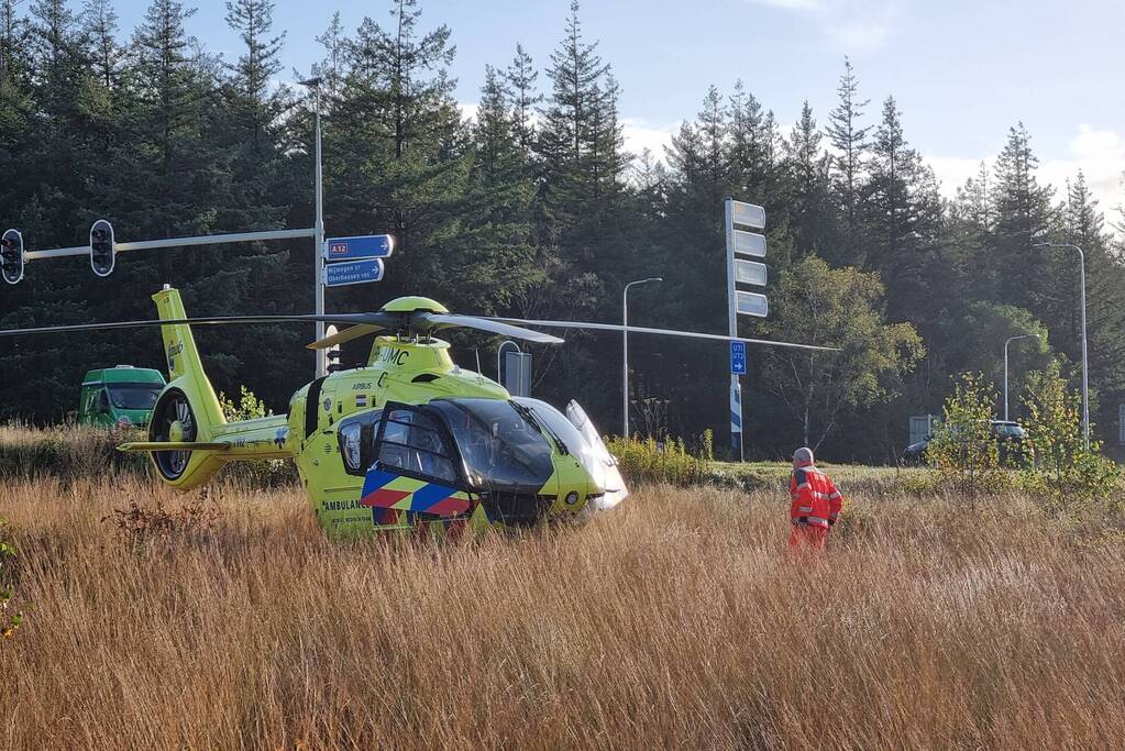 Traumahelikopter landt in hei voor rendez-vous