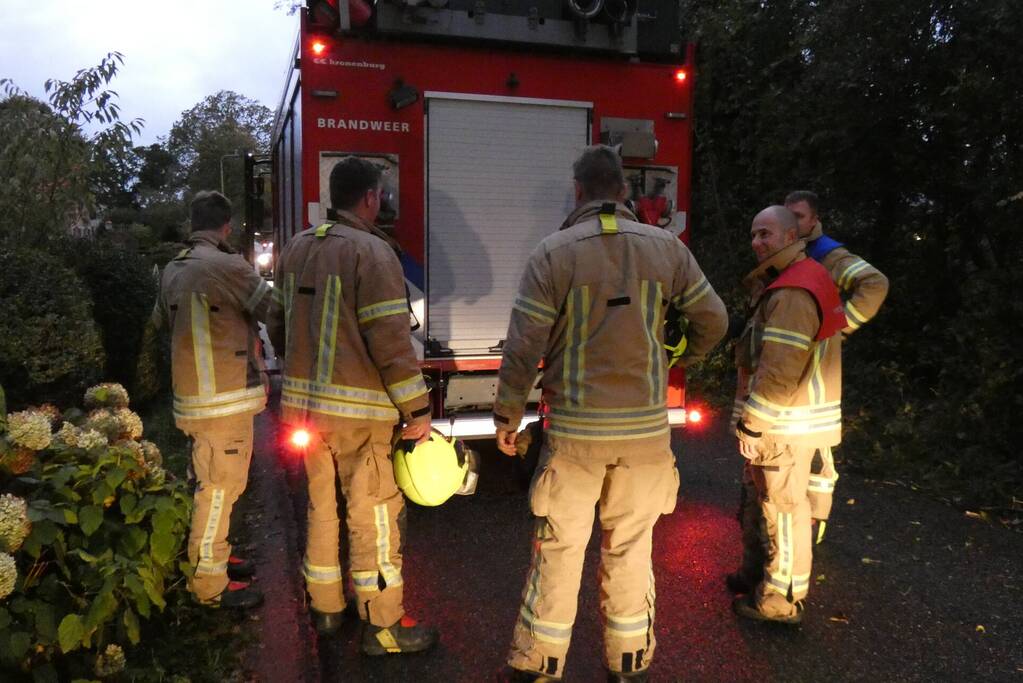 Brandweer zaagt boom om