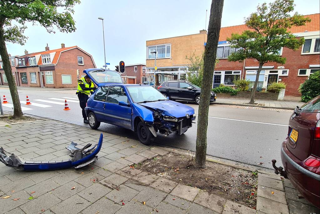 Bestuurder botst tegen boom en gaat ervandoor