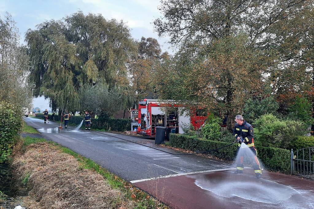 Traktor veroorzaakt kilometer lang oliespoor