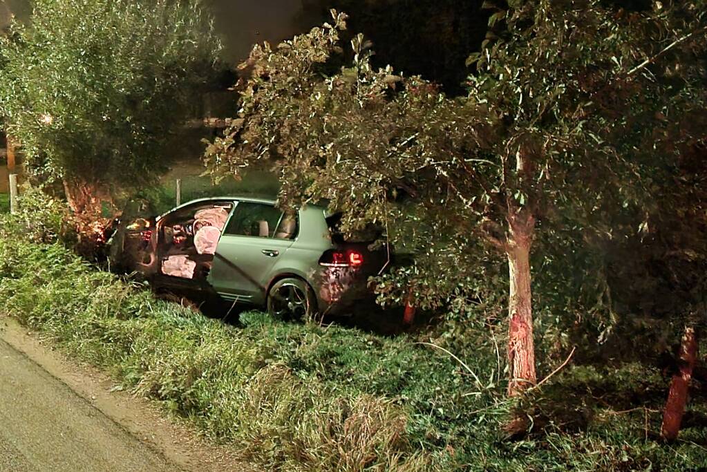 Bestuurder onder invloed belandt in berm
