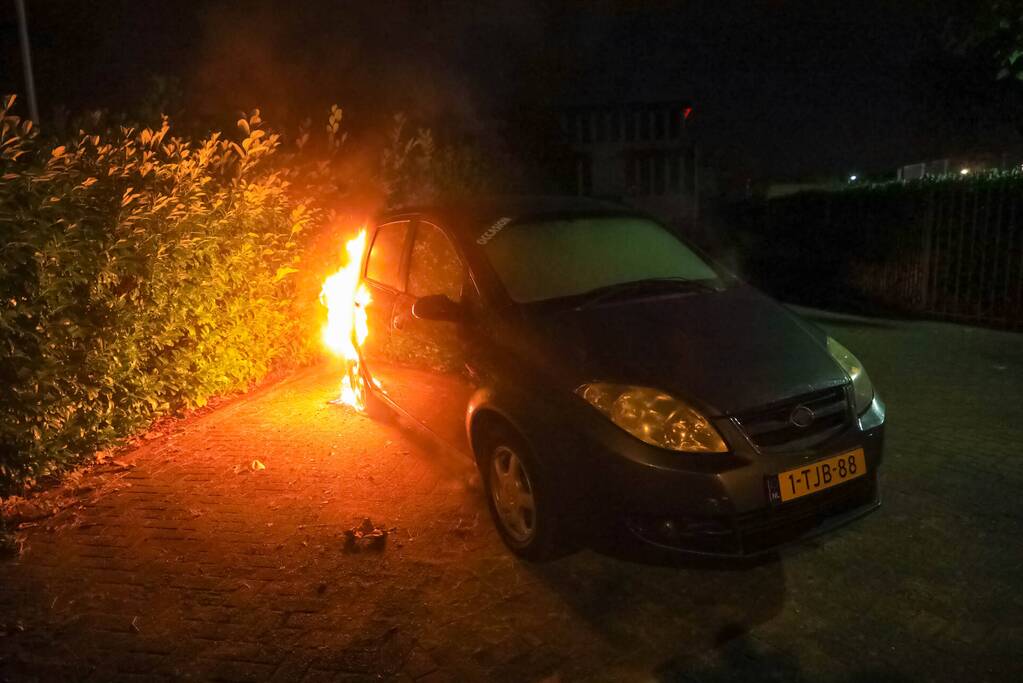 Veel schade aan auto door brand
