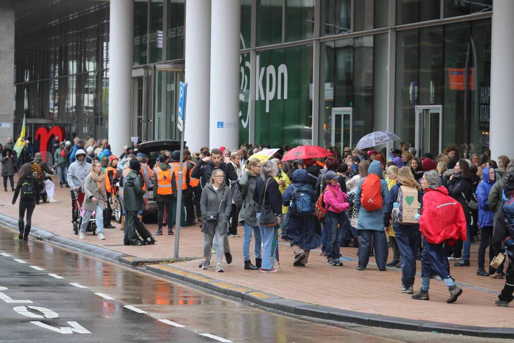 Politie aanwezig bij demonstratie