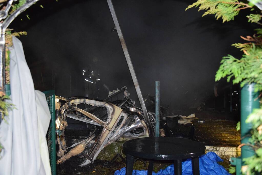 Stacaravan verwoest door brand