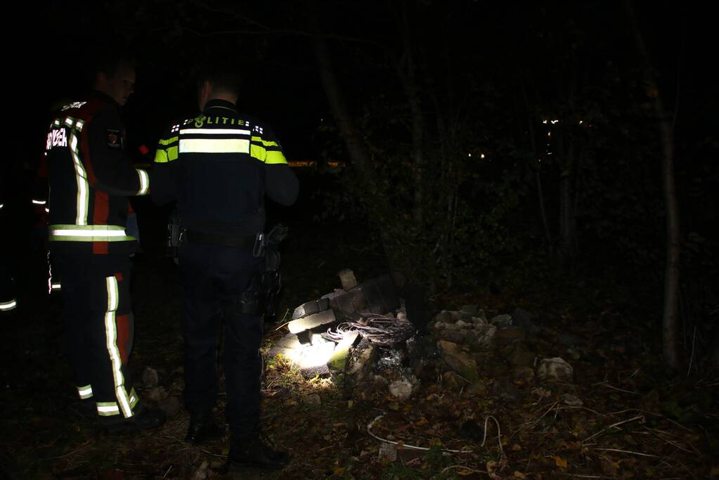 Hoopje koperdraden in brand