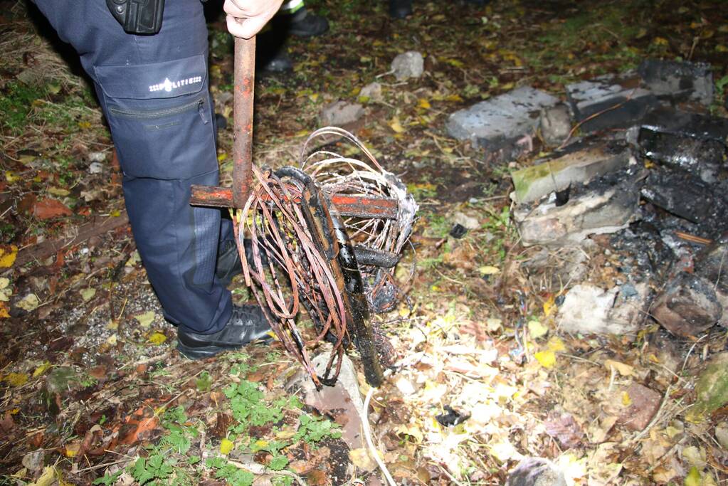 Hoopje koperdraden in brand