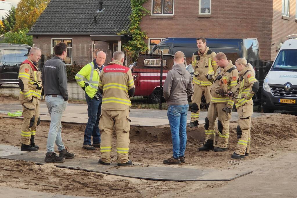 Gasleiding geraakt bij werkzaamheden