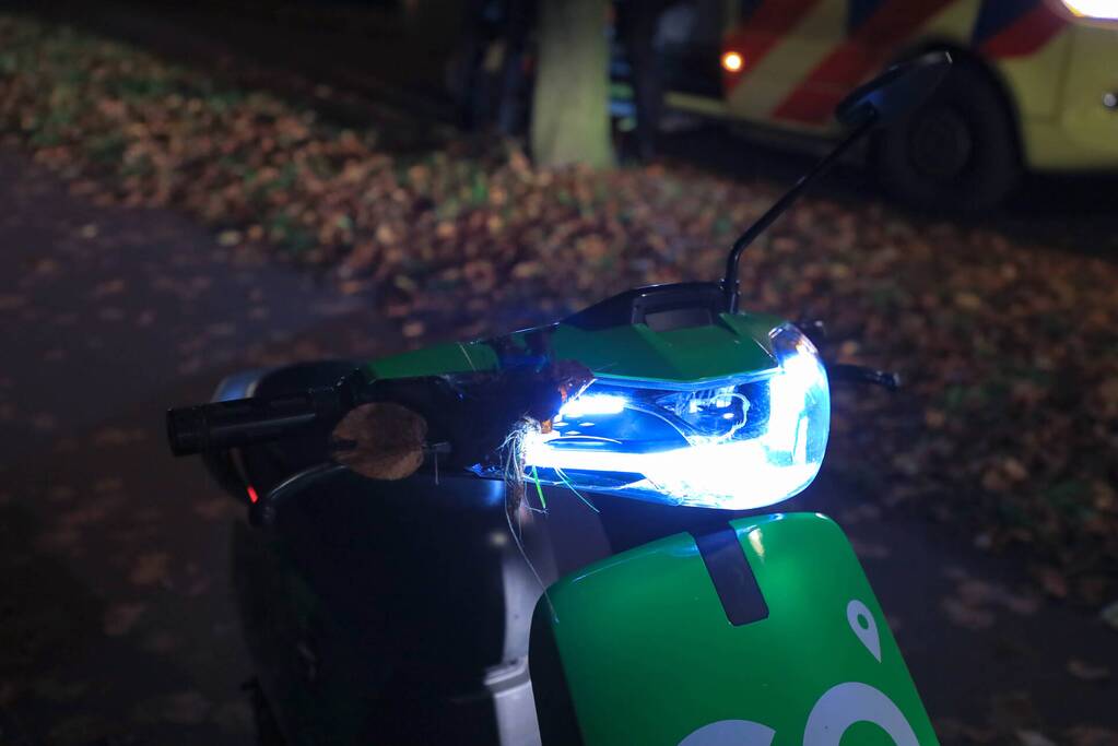 Bestuurder Go Sharing-scooter onderuit op fietspad