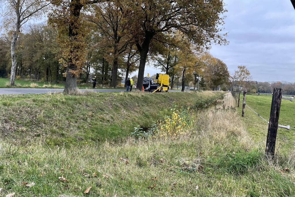 Auto botst frontaal tegen boom