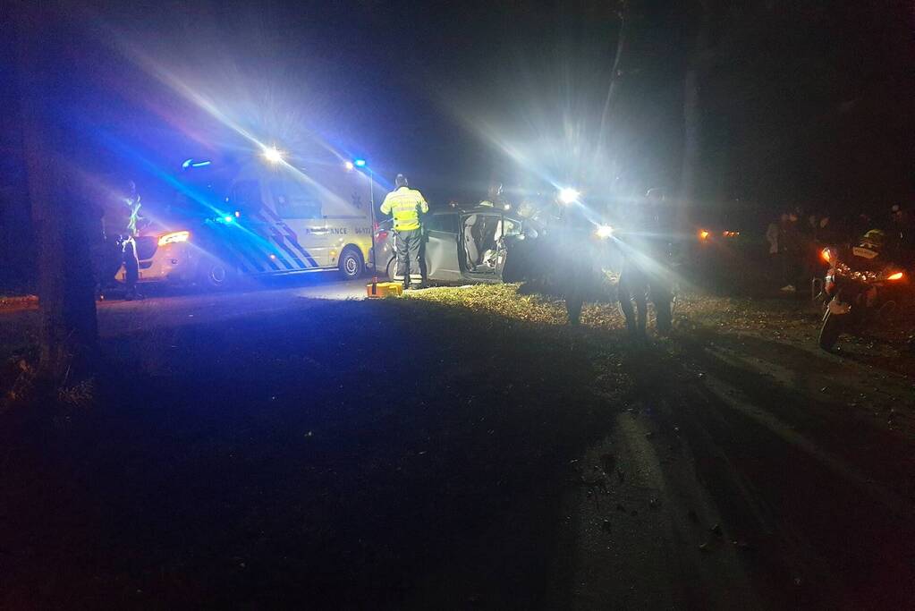 Automobilist verliest macht over het stuur en botst tegen boom