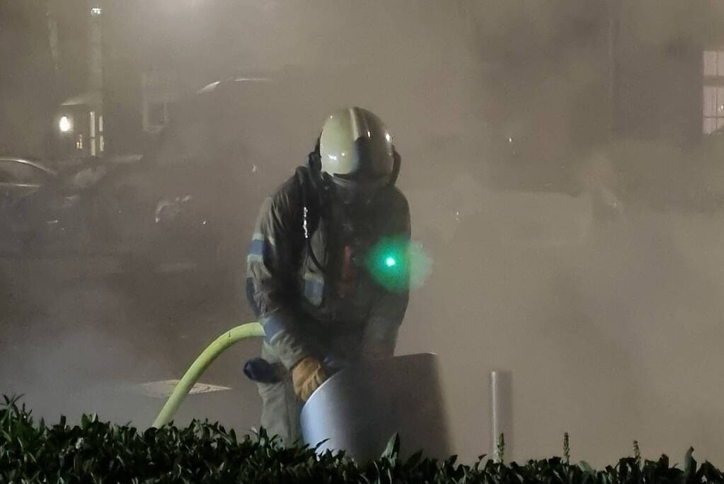 Veel rookontwikkeling door brand in container