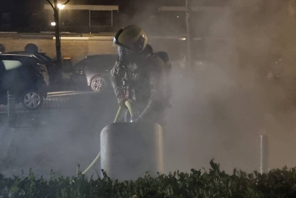 Veel rookontwikkeling door brand in container