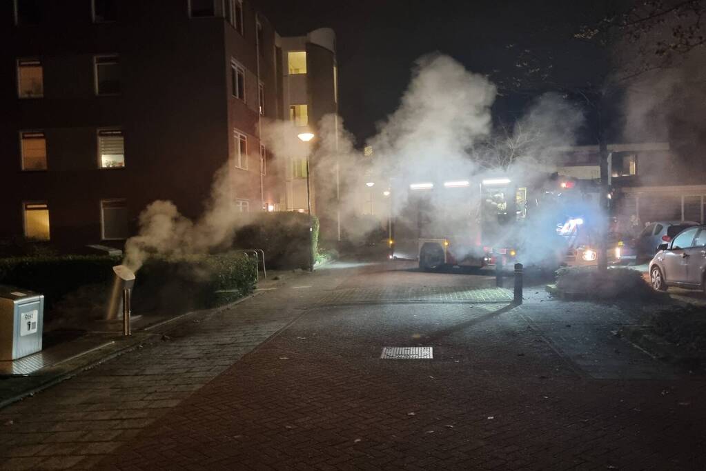 Veel rookontwikkeling door brand in container