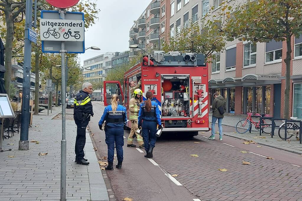 Straat afgesloten door gaslucht