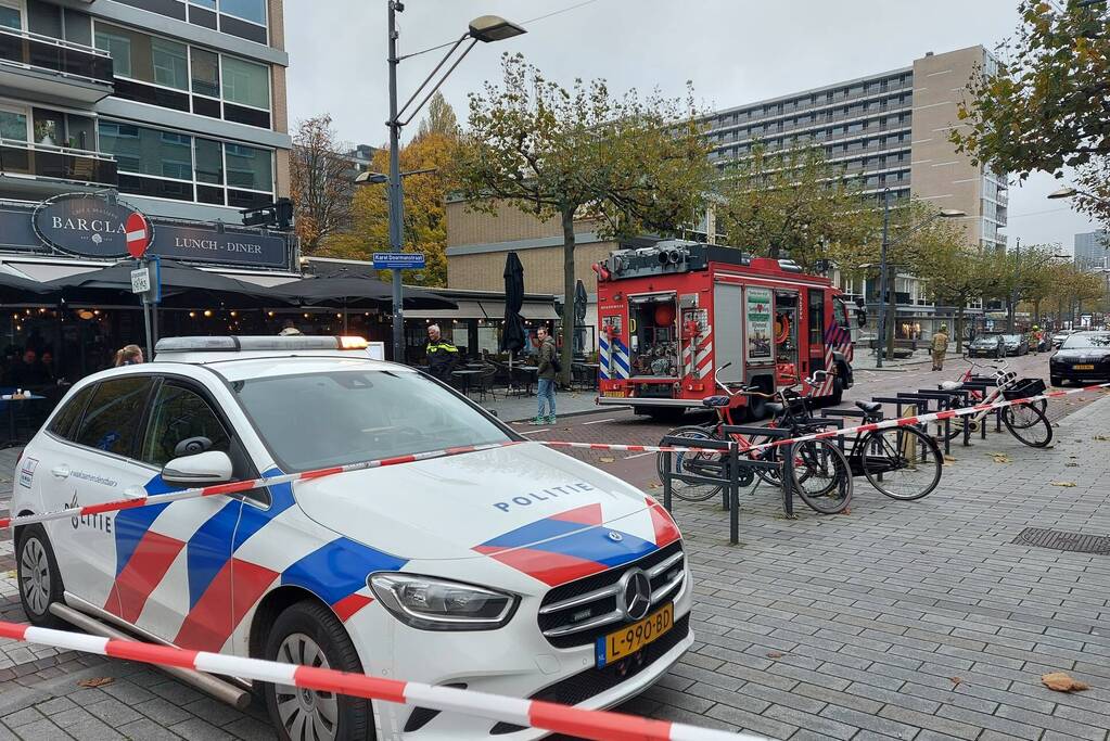 Straat afgesloten door gaslucht