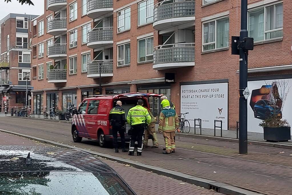 Straat afgesloten door gaslucht
