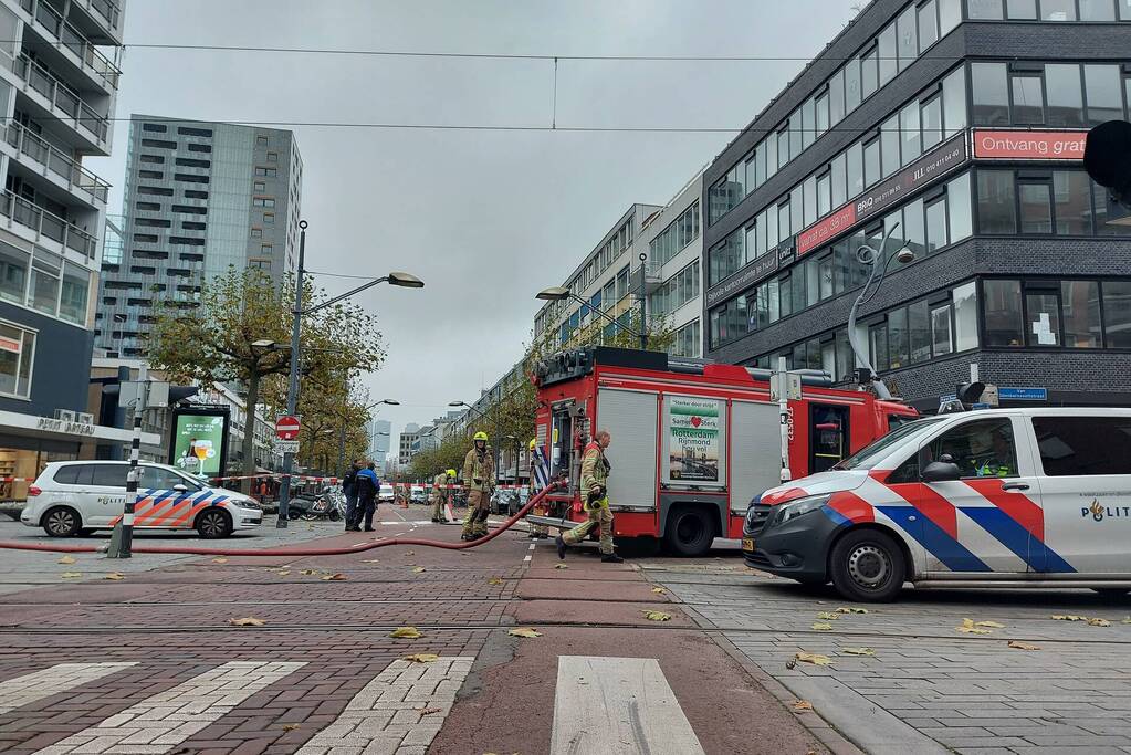 Straat afgesloten door gaslucht