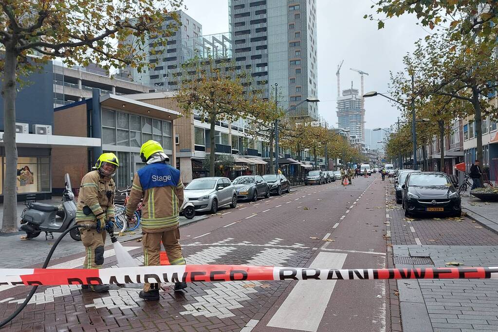 Straat afgesloten door gaslucht