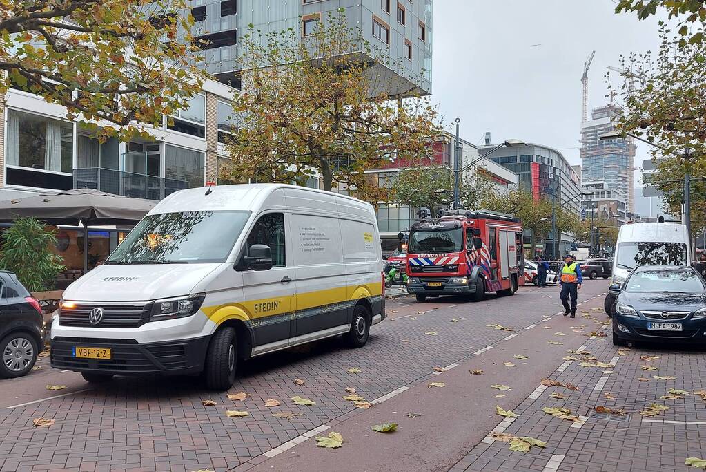 Straat afgesloten door gaslucht