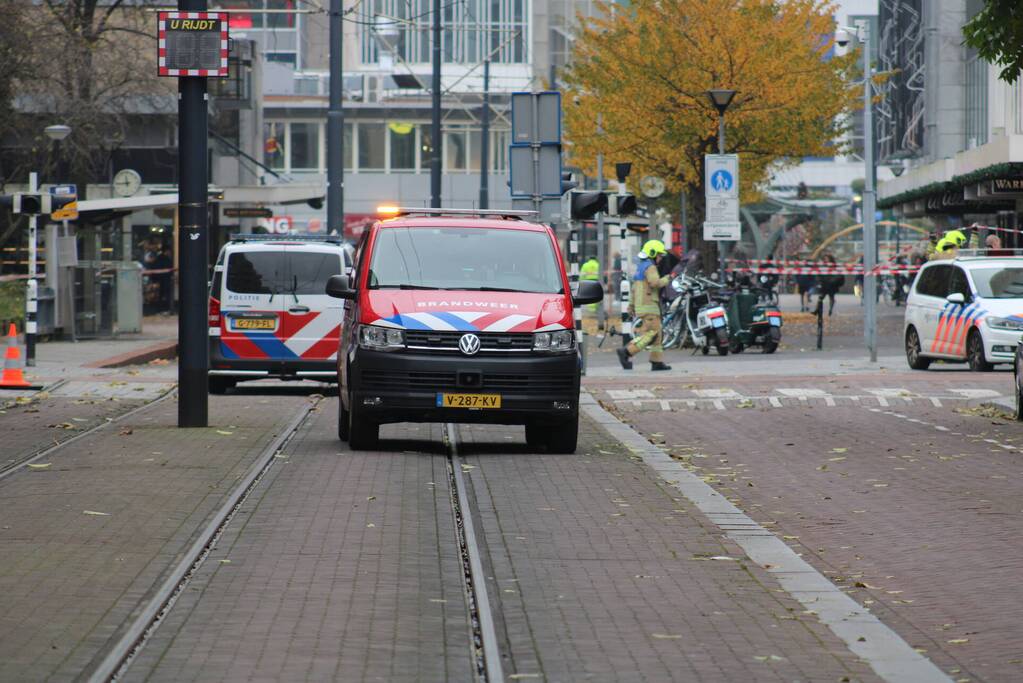 Straat afgesloten door gaslucht