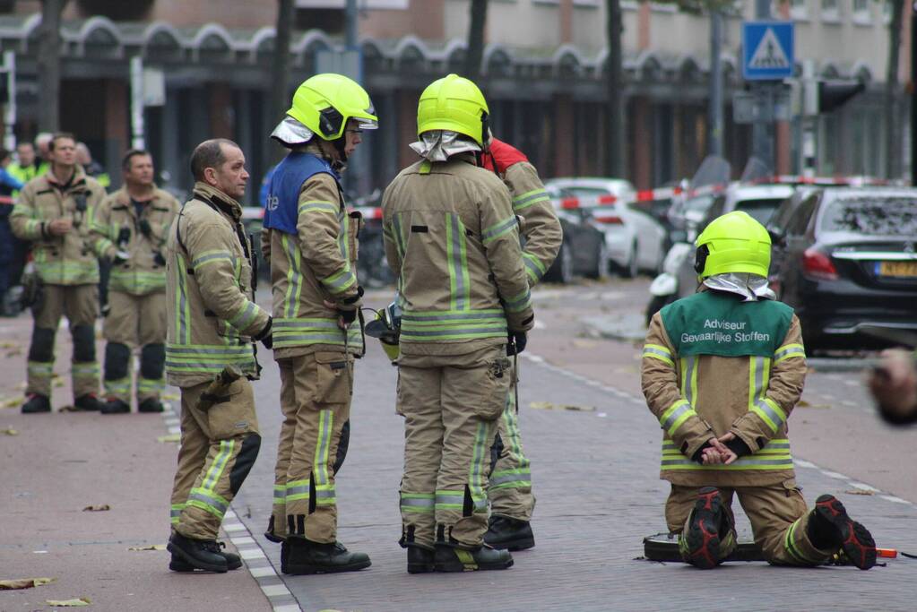 Straat afgesloten door gaslucht