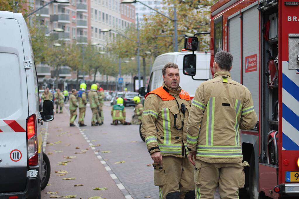 Straat afgesloten door gaslucht