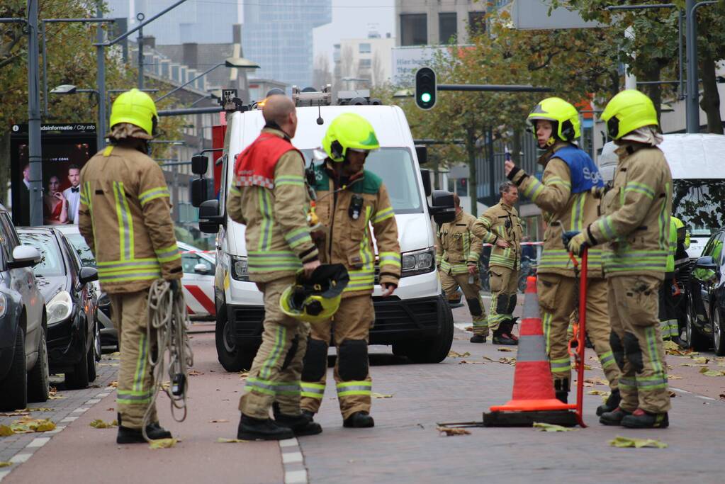 Straat afgesloten door gaslucht