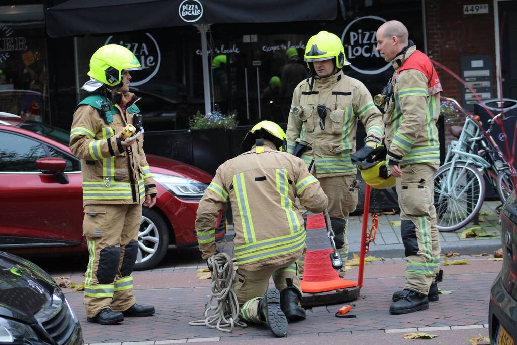 Straat afgesloten door gaslucht