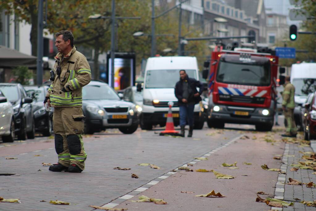 Straat afgesloten door gaslucht