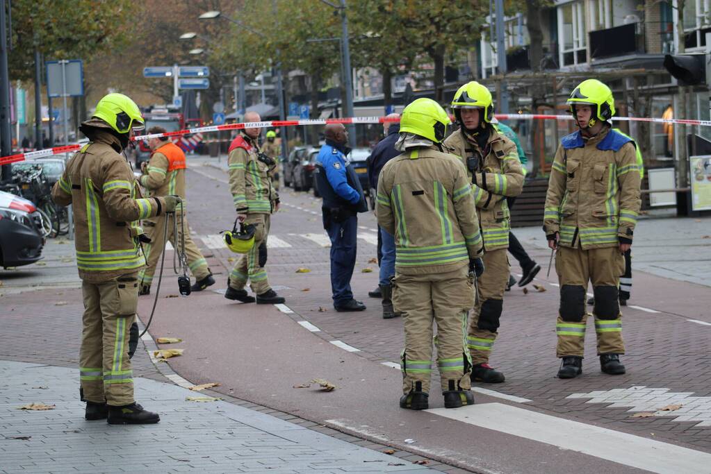 Straat afgesloten door gaslucht