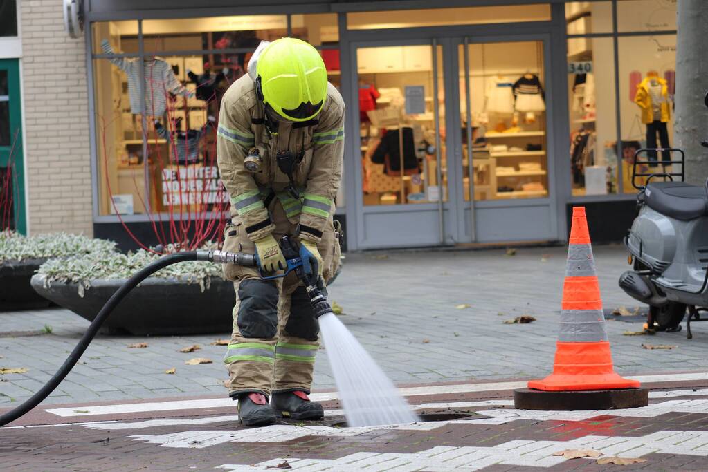 Straat afgesloten door gaslucht