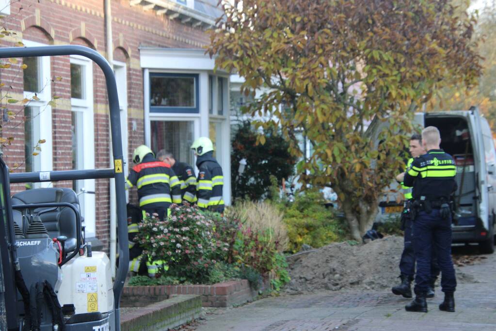 Lekkage in gasleiding bij werkzaamheden
