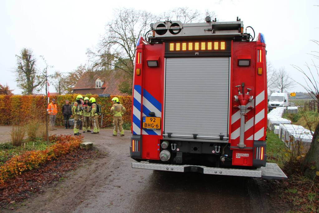 Gasleiding geraakt bij werkzaamheden