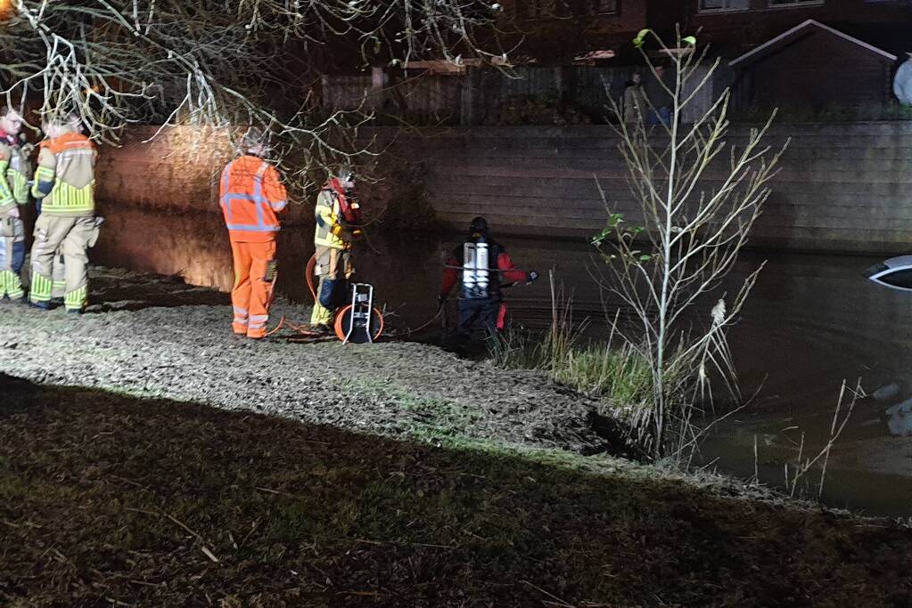 Auto raakt te water na vergeten handrem