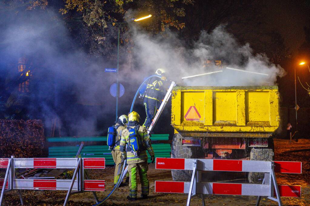 Brand in aanhanger van tractor