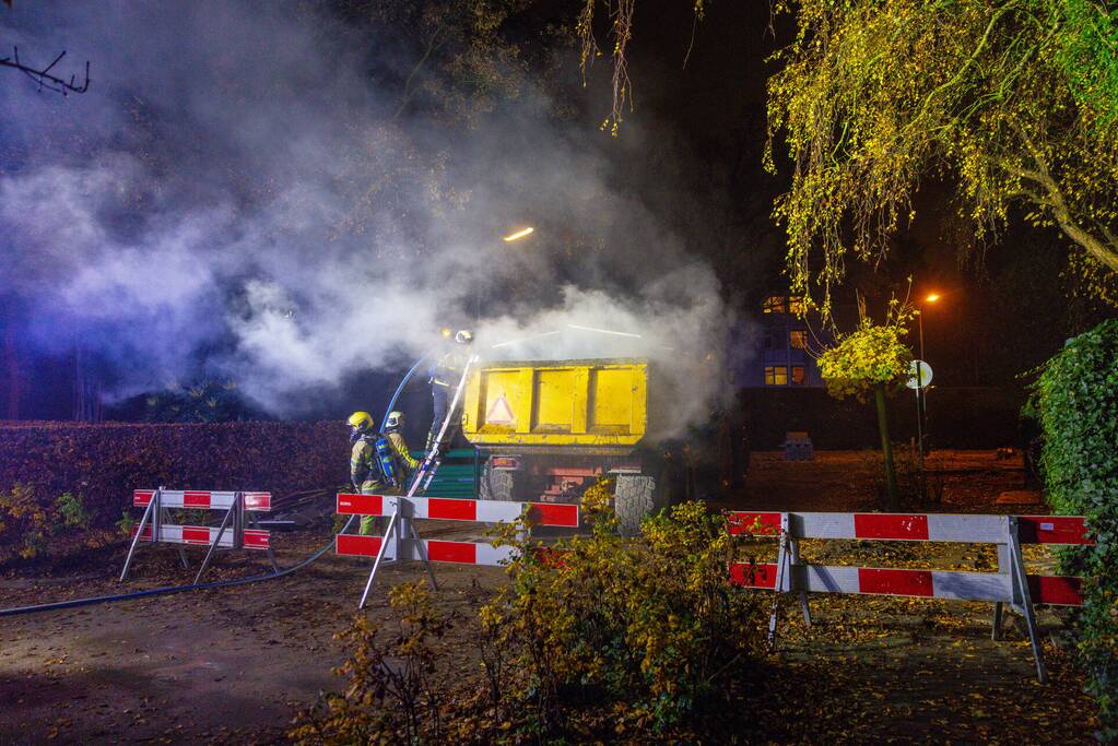 Brand in aanhanger van tractor